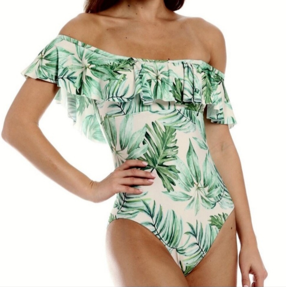 Gianni Bini Tropical Print One-Piece Swim Suit, size XS